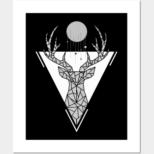 Geometric planet deer Posters and Art